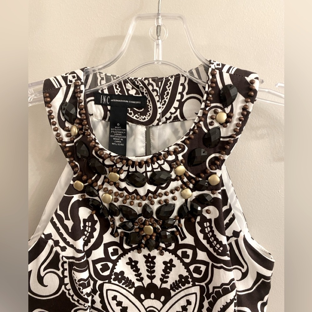 INC gemstone Cleopatra  neckline tank dress
